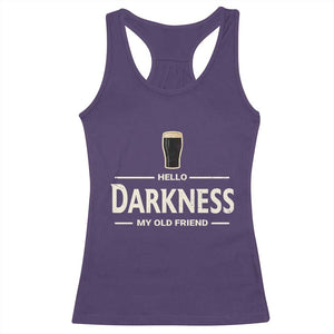 Hello Darkness My Old Friend Funny Stout Beer Lover Racerback Tank Top Craft Brew Fans TS02 Purple Print Your Wear