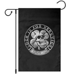 Lucky Is For Heretics Skull Shamrock Garden Flag Proverbs 16:33 Christian St Patricks Day Statement TS02 Black Print Your Wear