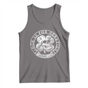 Lucky Is For Heretics Skull Shamrock Tank Top Proverbs 16:33 Christian St Patricks Day Statement TS02 Deep Heather Print Your Wear