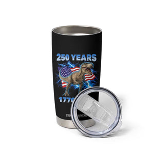 Funny Patriotic Dino Rex 250 Years 1776 2026 Tumbler Cup Dinosaur USA Flag America 250th Anniversary Celebration TS02 Print Your Wear