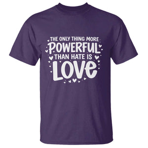 The Only Thing More Powerful Than Hate Is Love T Shirt Bold Hand Lettered Bunny Inspirational Unity