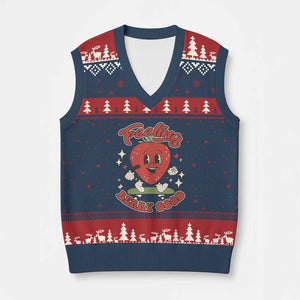 Strawberry Festival V-Neck Knit Sweater Vest Cute Feeling Berry Good Fruit Lover TS02 Navy Red Print Your Wear