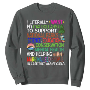I Literally Want My Tax Dollars To Support National Park Sweatshirt TS02 Dark Heather Print Your Wear