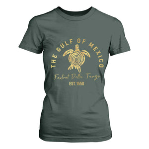 Gulf Of Mexico Turtle T Shirt For Women Foxtrots Deltas Tangos TS02 Dark Forest Green Print Your Wear