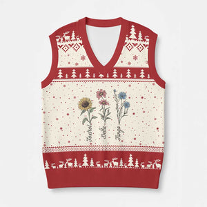 Floral FDT Foxtrot Delta Tango V-Neck Knit Sweater Vest Funny Offensive Retro TS02 Beige Red Print Your Wear