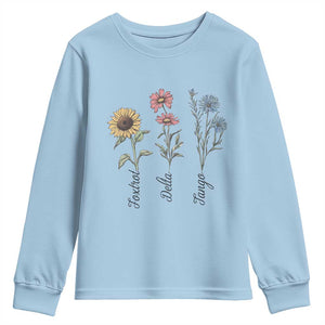 Floral FDT Foxtrot Delta Tango Youth Sweatshirt Funny Offensive Retro TS02 Light Blue Print Your Wear