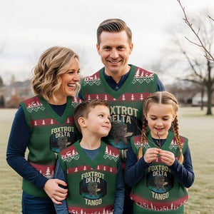 Foxtrots Deltas Tangos Funny Bear Resist V-Neck Knit Sweater Vest Protect Our National Parks TS02 Red Green Print Your Wear