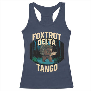 Foxtrots Deltas Tangos Funny Bear Resist Racerback Tank Top Protect Our National Parks TS02 Navy Print Your Wear
