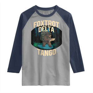 Foxtrots Deltas Tangos Funny Bear Resist Raglan Shirt Protect Our National Parks TS02 Sport Gray Navy Print Your Wear
