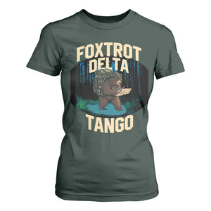 Foxtrots Deltas Tangos Funny Bear Resist T Shirt For Women Protect Our National Parks TS02 Dark Forest Green Print Your Wear