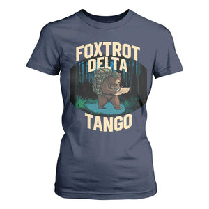 Foxtrots Deltas Tangos Funny Bear Resist T Shirt For Women Protect Our National Parks TS02 Navy Print Your Wear
