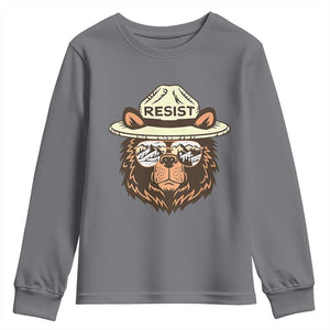 Resist Bear Retro Vintage Youth Sweatshirt TS02 Charcoal Print Your Wear