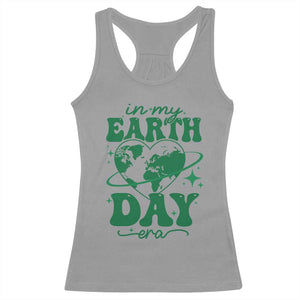 In My Earth Day Era Racerback Tank Top Cute Groovy Planet Heart TS02 Sport Gray Print Your Wear