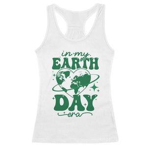 In My Earth Day Era Racerback Tank Top Cute Groovy Planet Heart TS02 White Print Your Wear