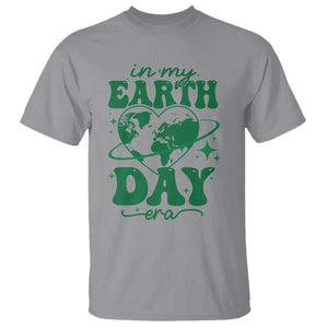 In My Earth Day Era T Shirt Cute Groovy Planet Heart TS02 Sport Gray Print Your Wear