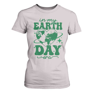 In My Earth Day Era T Shirt For Women Cute Groovy Planet Heart TS02 Ice Gray Print Your Wear