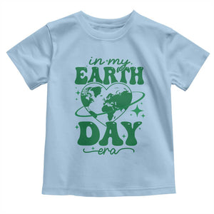 In My Earth Day Era Toddler T Shirt Cute Groovy Planet Heart TS02 Light Blue Print Your Wear