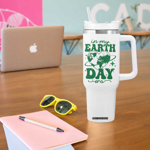 In My Earth Day Era Tumbler With Handle Cute Groovy Planet Heart TS02 Print Your Wear