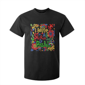Autism Acceptance T Shirt For Kid I Believe In A Spectrum Of Possibilities Retro Boho TS02 Black Print Your Wear