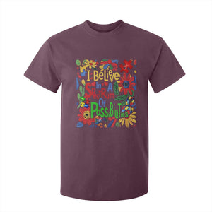 Autism Acceptance T Shirt For Kid I Believe In A Spectrum Of Possibilities Retro Boho TS02 Maroon Print Your Wear