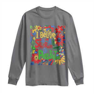 Autism Acceptance Long Sleeve Shirt I Believe In A Spectrum Of Possibilities Retro Boho TS02 Charcoal Print Your Wear