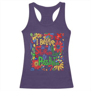 Autism Acceptance Racerback Tank Top I Believe In A Spectrum Of Possibilities Retro Boho TS02 Purple Print Your Wear