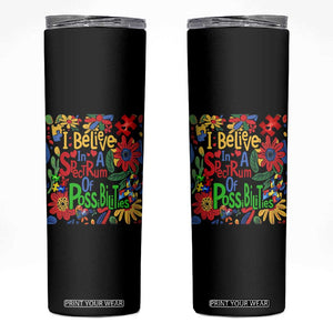 Autism Acceptance Skinny Tumbler I Believe In A Spectrum Of Possibilities Retro Boho TS02 Black Print Your Wear