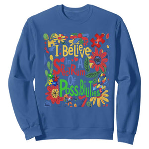 Autism Acceptance Sweatshirt I Believe In A Spectrum Of Possibilities Retro Boho TS02 Royal Blue Print Your Wear
