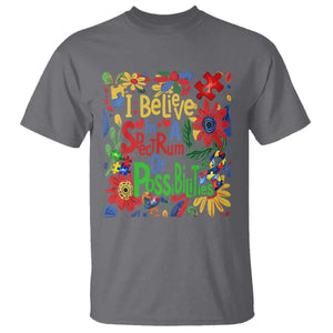 Autism Acceptance T Shirt I Believe In A Spectrum Of Possibilities Retro Boho TS02 Charcoal Print Your Wear