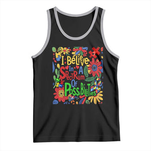Autism Acceptance Tank Top I Believe In A Spectrum Of Possibilities Retro Boho TS02 Black Athletic Heather Print Your Wear