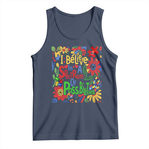 Autism Acceptance Tank Top I Believe In A Spectrum Of Possibilities Retro Boho TS02 Navy Print Your Wear