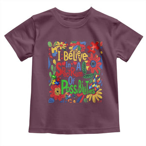 Autism Acceptance Toddler T Shirt I Believe In A Spectrum Of Possibilities Retro Boho TS02 Maroon Print Your Wear