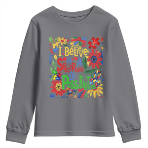 Autism Acceptance Youth Sweatshirt I Believe In A Spectrum Of Possibilities Retro Boho TS02 Charcoal Print Your Wear