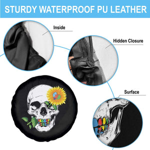 Autism Skull Sunflower Spare Tire Cover Support Autistic Puzzle Pieces Heart TS02 Print Your Wear