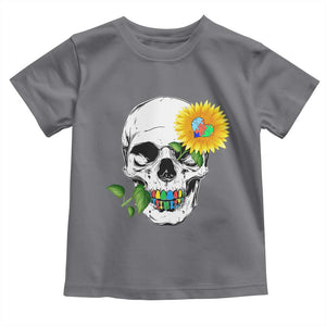 Autism Skull Sunflower Toddler T Shirt Support Autistic Puzzle Pieces Heart TS02 Charcoal Print Your Wear