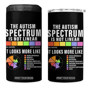 Autism Acceptance 4 in 1 Can Cooler Tumbler The Autism Spectrum Is Not Linear TS02 One Size: 16 oz Black Print Your Wear