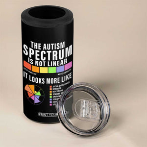 Autism Acceptance 4 in 1 Can Cooler Tumbler The Autism Spectrum Is Not Linear TS02 Print Your Wear