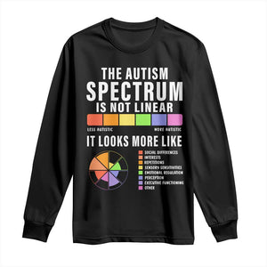 Autism Acceptance Long Sleeve Shirt The Autism Spectrum Is Not Linear TS02 Black Print Your Wear