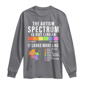 Autism Acceptance Long Sleeve Shirt The Autism Spectrum Is Not Linear TS02 Charcoal Print Your Wear