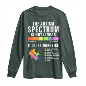 Autism Acceptance Long Sleeve Shirt The Autism Spectrum Is Not Linear TS02 Dark Forest Green Print Your Wear