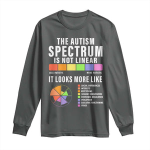 Autism Acceptance Long Sleeve Shirt The Autism Spectrum Is Not Linear TS02 Dark Heather Print Your Wear