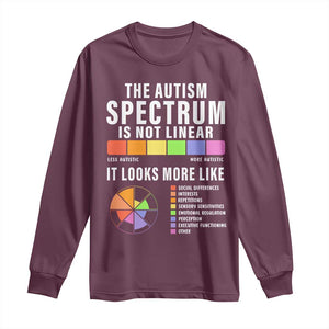 Autism Acceptance Long Sleeve Shirt The Autism Spectrum Is Not Linear TS02 Maroon Print Your Wear