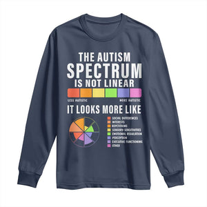 Autism Acceptance Long Sleeve Shirt The Autism Spectrum Is Not Linear TS02 Navy Print Your Wear