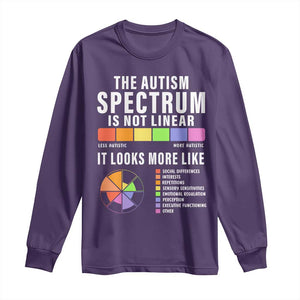 Autism Acceptance Long Sleeve Shirt The Autism Spectrum Is Not Linear TS02 Purple Print Your Wear