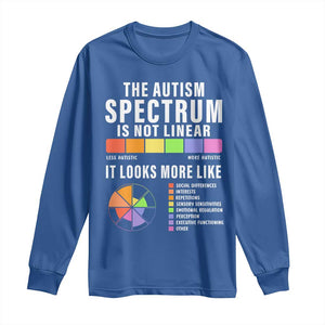 Autism Acceptance Long Sleeve Shirt The Autism Spectrum Is Not Linear TS02 Royal Blue Print Your Wear