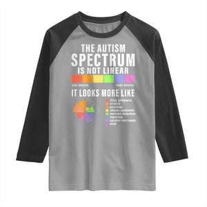 Autism Acceptance Raglan Shirt The Autism Spectrum Is Not Linear TS02 Sport Gray Black Print Your Wear