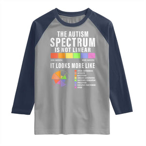 Autism Acceptance Raglan Shirt The Autism Spectrum Is Not Linear TS02 Sport Gray Navy Print Your Wear