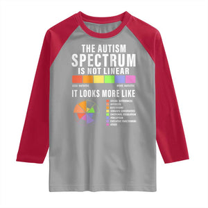 Autism Acceptance Raglan Shirt The Autism Spectrum Is Not Linear TS02 Sport Gray Red Print Your Wear