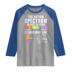 Autism Acceptance Raglan Shirt The Autism Spectrum Is Not Linear TS02 Sport Gray Royal Print Your Wear