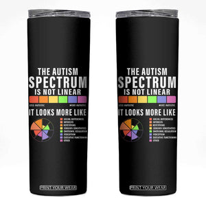 Autism Acceptance Skinny Tumbler The Autism Spectrum Is Not Linear TS02 Black Print Your Wear